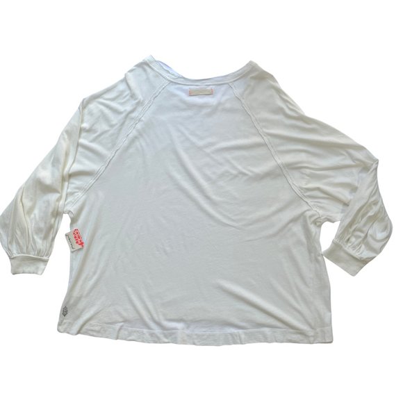 NEW Free People Shes Everything White Solid Puffed Long Sleeve Womens Size M - Picture 6 of 13